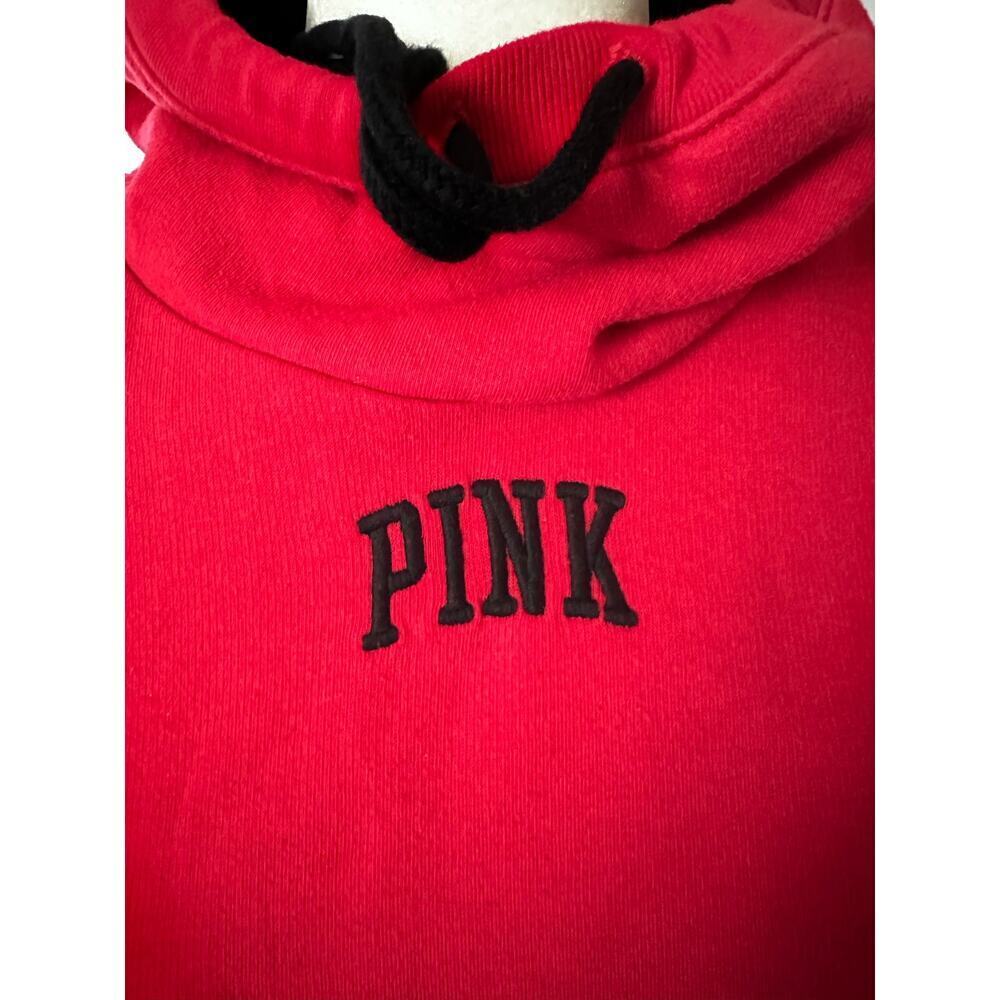 Victoria’s Secret PINK Sherpa Lined Sweatshirt, Red & Black Size Medium - Picture 4 of 5